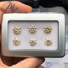 3mm-15mm Original Champagne Color Loose Moissanite Stone Round Cut VVS1 For Ring picture