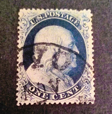U.S. Stamp of 1857, 1¢ Franklin blue Scott #22. PSE certificate CV $2000.00 picture