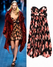 Christian Dior John Galliano FW 2005 RUNWAY Look 40 Silk Floral Dress US 4 picture