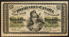 CANADA 1870 25c CENT BANK NOTE  ** ** 6171 picture