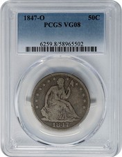 1847-O Seated Liberty Half 50c VG08 PCGS 951813-27 picture
