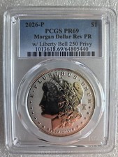 2026-P SemiQ Reverse Proof Morgan Dollar w/ Liberty Bell 250 Privy PCGS PR69 picture