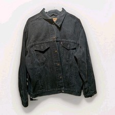 Levi's Denim Trucker Vintage 90s Jacket Mens Size XL Black Made In USA Custom  picture
