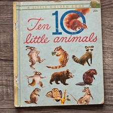 Vintage 1961 Ten Little Animals Little Golden Book 451 1st Edition A Printing picture