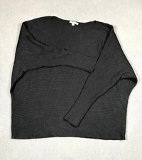 Chico's Sweater Womens 2XL Black Ribbed Textured Long Sleeve Boat Neck Pullover picture