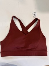 lululemon Envital Bra Red Crossback Wireless Pullover Sports Bra 10 D/DD picture