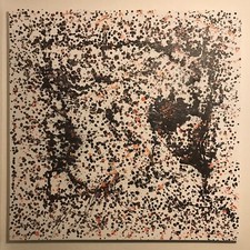 EPIC 48” ORIGINAL ABSTRACT DRIP PATTERN POINTILLISM ACRYLIC CANVAS TEXAS ARTIST picture