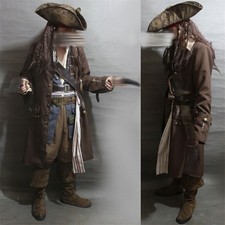 Captain Jack Sparrow Costume Outfits Pirates of the Caribbean Halloween Cosplay picture