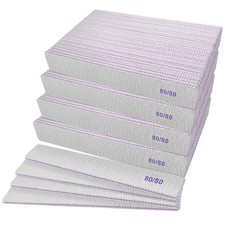 80/80 Grit Nail Files (100 Pcs), Coarse Emery Boards for Acrylic Nails and Gel N picture