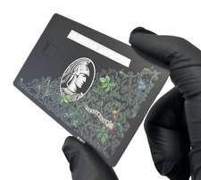 Customizable Metal AMEX Card W Small Chip Slot & Mag Strip -Black Novelty Design picture