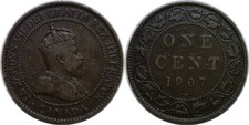1907 H 1C Canada Large Cent Edward VII Fine KM# 8 picture