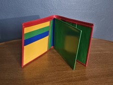 Vintage MOSCHINO BY REDWALL Colorblock Leather Wallet Rare Late 80s 90s Italy picture