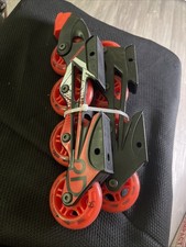 Roller Derby 2 in 1 Interchangeable Youth Adjustable Extra Inline Red Skate Set picture