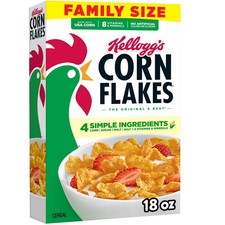 Kellogg's Corn Flakes Breakfast Cereal, 8 Vitamins and Minerals, Family Size, 18 picture