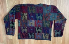 Vintage Peruvian Connection Alpaca Knit Cardigan Sweater  Size M picture