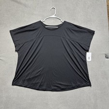 NWT Xersion Shirt Women 2X Plus Black Short Sleeve Performance Quick-Dri Stretch picture
