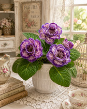 Gloxinia Lilac Elf Rare Double Blooming Sinningia Tuber/Bulb Lilac Flower picture