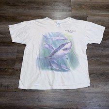 VTG Sherry Mfg. Co. Inc. Graphic Shirt Mens/Unisex L Shark Art Port Aransas TX picture