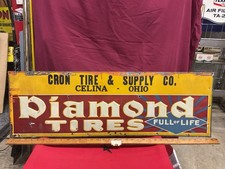 Early Diamond Tires Tin Advertising Sign Celina Ohio American Art Works  picture