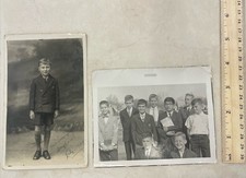1939 RPPC Photo Postcard Boy Short Suit Douglas + Howie Sunday School Photo picture