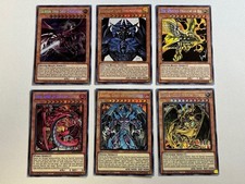 Yugioh Egyptian Gods + Sacred Beasts Prismatic Secret Rare 6 God Card Set picture