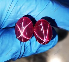 6 Rays NATURAL RED Star Ruby 20 Ct Oval Cabochon CERTIFIED Loose Gemstone picture