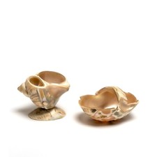 Two Antique Carved Shell Salts picture