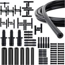 6PCS 5FT Silicone Vacuum Hose Kit 64 Connectors Auto Vacuum Line Tubing Set picture