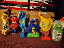 Rare Set Of 6 Sesame St 1970s Chalkware Set Bert Ernie Big Bird Oscar Cookie Etc picture