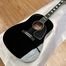 Black 41 Inch Solid Spruce J45 Acoustic Guitar Ebony Fingerboard Mahogany Body picture