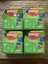 Zyrtec Allergy 10mg tablets 90count Exp 2028 Lot of 4 (360 total tabs) picture