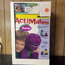 Vintage 1997 Microsoft ActiMates Barney Interactive Toy & PC Pack Sealed Lot picture