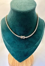 18K Gold plated brass Emerald CZ diamond Tennis chain choker necklace women picture