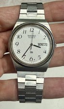 1980's Seiko Quartz SQ Silver Tone Men's Watch 8223-8029 w/Original Band (As-Is) picture