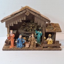 Vintage Nativity Set Landi Style 8 Pc. Handpainted Mid-Century Made In Italy picture