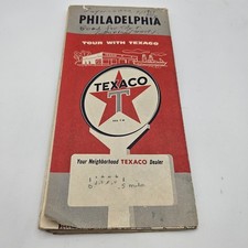 1959 Philadelphia metro street road  map Texaco  gas oil pre interstate  picture