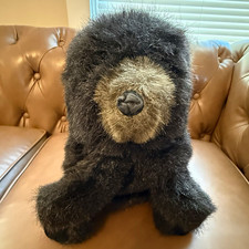 Vtg Folkmanis Furry Folk Baby Black Bear Cub Hand Puppet Plush Made in USA 9