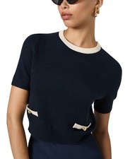 French Connection Babysoft Short Sleeve Sweater MSRP $98 picture