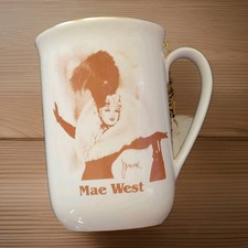 Vintage MAE WEST Hollywood Hall of Fame Museum Ceramic Coffee Cup Gold Trim picture