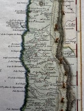 Chile Pinkerton 1812 South America Pacific Andes Hand Color old Antique Map picture