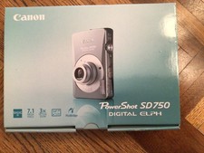 Canon PowerShot SD750 Digital Elph Original Box, Sealed Manuals & Memory Card -  picture