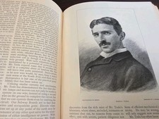Nicola Tesla- Century magazine bound- huge- 1894 picture