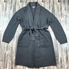 Chelsea28 Women Belted Knit Cardigan Size L Large Gray Sweater NEW picture