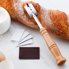 Premium Stainless Steel Bread Lame with 5 Replacement Blades Curved Baguette Bre picture