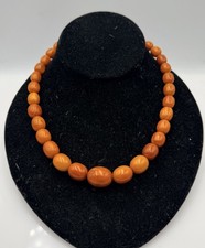 Antique Natural Butterscotch Amber Beaded Necklace 28.5 Grams picture