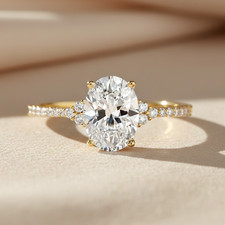 14K Real Solid Yellow Gold 1.50 Carat Solitaire Oval Engagement Wedding Ring picture