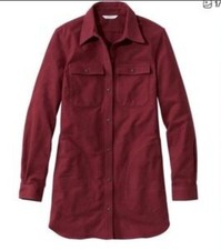 L.L. Bean Signature Archive 1958 Chamois Cloth Shirt Women's Large Red Burgundy picture