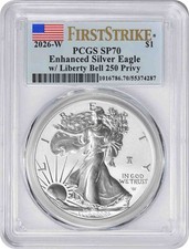 2026-W $1 American Silver Eagle 250 Privy Enhanced Uncirculated SP70 FS PCGS picture