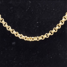 Italian Style 19 inch Rolo Chain 3.9mm Width In 18K Solid Yellow Plain Gold picture