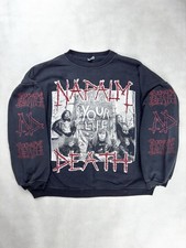 Vintage 1990s Napalm Death Extremely Rare Sweatshirt Distressed Collectible picture